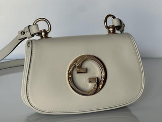 Gucci Blondie Calf Leather White Mini Shoulder Crossbody Bag Italy 698643 NWT