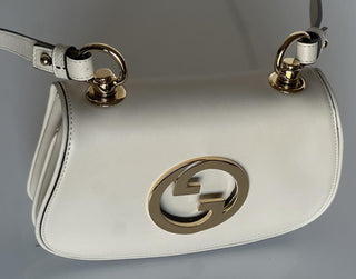 Gucci Blondie Calf Leather White Mini Shoulder Crossbody Bag Italy 698643 NWT