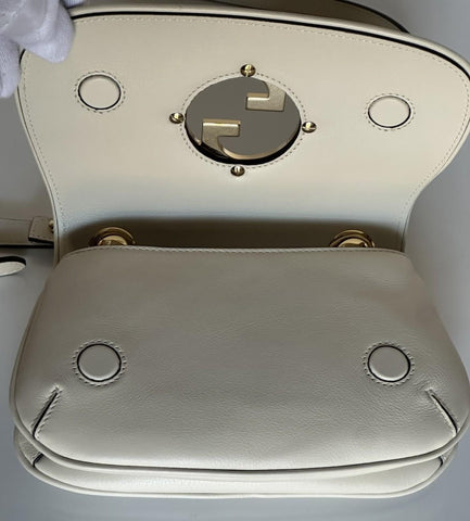 Gucci Blondie Calf Leather White Mini Shoulder Crossbody Bag Italy 698643 NWT