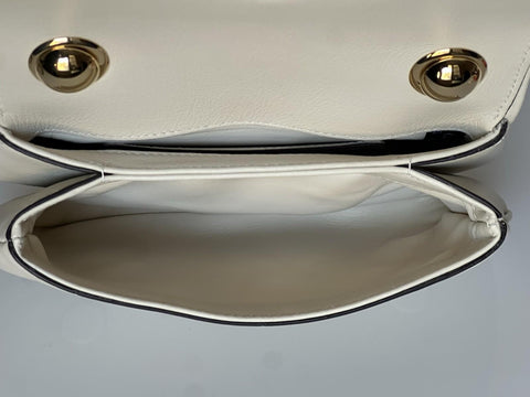 Gucci Blondie Calf Leather White Mini Shoulder Crossbody Bag Italy 698643 NWT