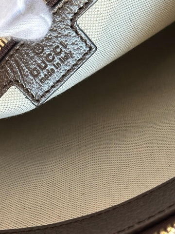 Gucci Jumbo GG Canvas/Leather Shoulder Crossbody Bag Camel Italy 699130 NWT