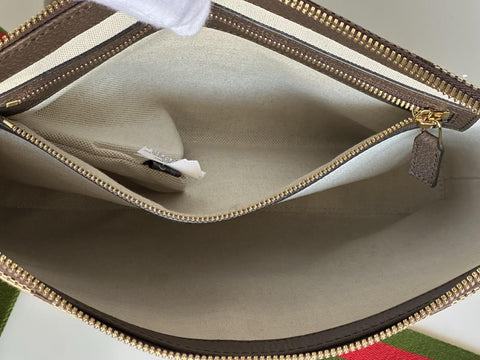 Gucci Jumbo GG Canvas/Leather Shoulder Crossbody Bag Camel Italy 699130 NWT