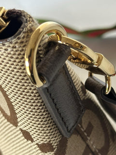 Gucci Jumbo GG Canvas/Leather Shoulder Crossbody Bag Camel Italy 699130 NWT
