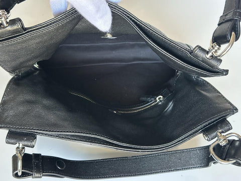 Gucci Blondie Leather Jumbo G Black Shoulder Bag Italy 751518 NWT