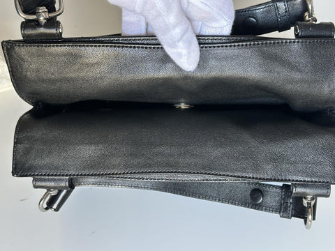 Gucci Blondie Leather Jumbo G Black Shoulder Bag Italy 751518 NWT