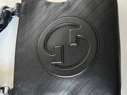Gucci Blondie Leather Jumbo G Black Shoulder Bag Italy 751518 NWT