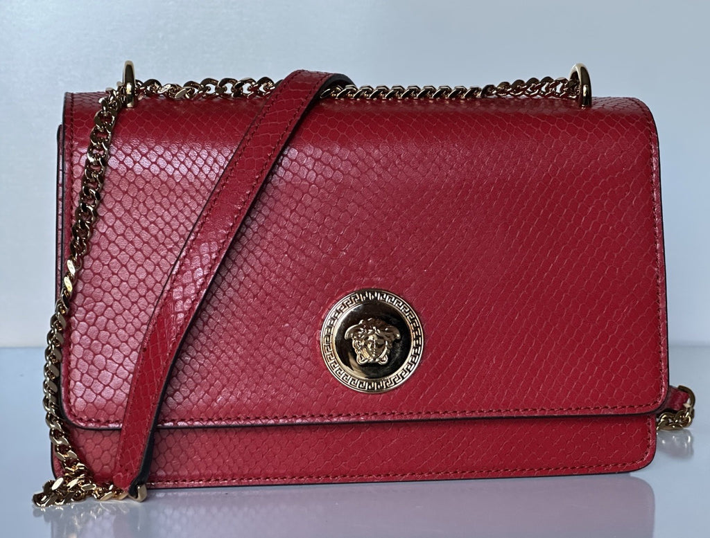 Versace Gold Medusa Head Calf Leather Dark Red Shoulder Bag 1020716 NWT $2100