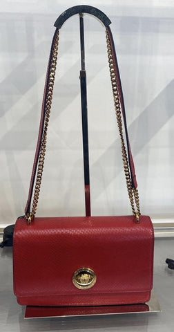 Versace Gold Medusa Head Calf Leather Dark Red Shoulder Bag 10120716 NWT $2100