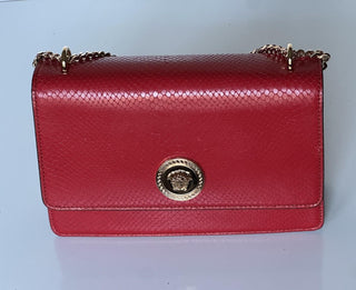 Versace Gold Medusa Head Calf Leather Dark Red Shoulder Bag 1020716 NWT $2100