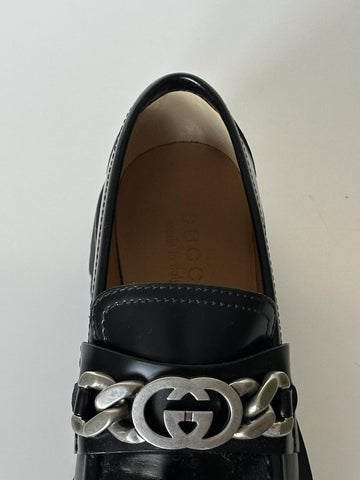 Gucci GG Cordovan Lux Leather Black Moccasin Shoes 6.5 US (Gucci 6) 752093 NIB