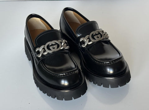 Gucci GG Cordovan Lux Leather Black Moccasin Shoes 6.5 US (Gucci 6) 752093 NIB