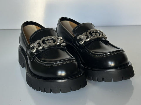 Gucci GG Cordovan Lux Leather Black Moccasin Shoes 6.5 US (Gucci 6) 752093 NIB