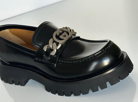 Gucci GG Cordovan Lux Leather Black Moccasin Shoes 6.5 US (Gucci 6) 752093 NIB
