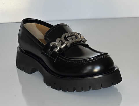 Gucci GG Cordovan Lux Leather Black Moccasin Shoes 6.5 US (Gucci 6) 752093 NIB