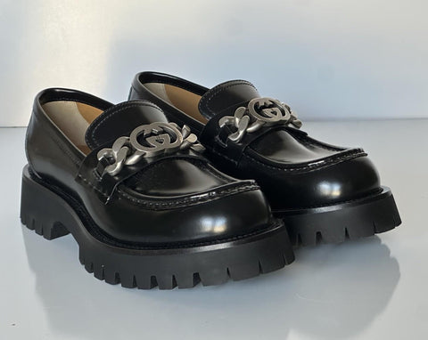 Gucci GG Cordovan Lux Leather Black Moccasin Shoes 6.5 US (Gucci 6) 752093 NIB