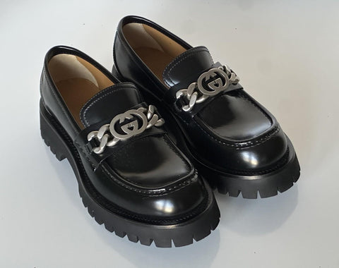 Gucci GG Cordovan Lux Leather Black Moccasin Shoes 6.5 US (Gucci 6) 752093 NIB
