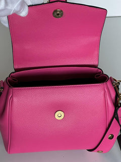 Versace Virtus Grainy Calf Small Pink Top Handle Bag 1015556 IT NWT $2100