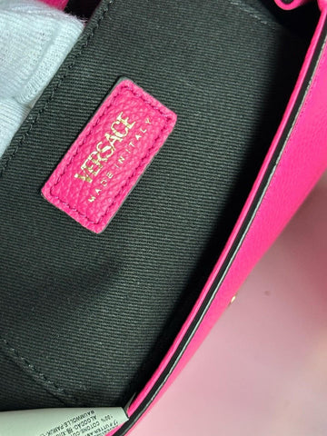 Versace Virtus Grainy Calf Small Pink Top Handle Bag 1015556 IT NWT $2100