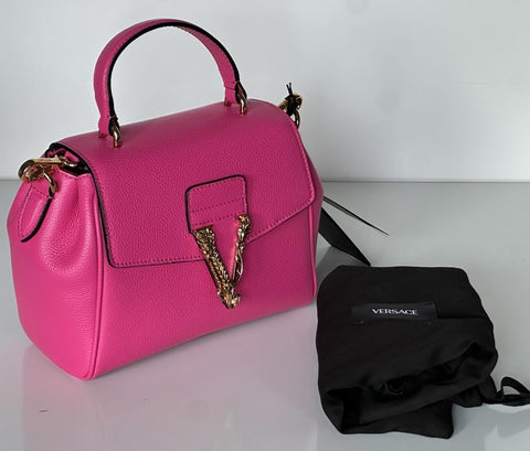 Versace Virtus Grainy Calf Small Pink Top Handle Bag 1015556 IT NWT $2100