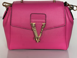 Versace Virtus Grainy Calf Small Pink Top Handle Bag 1015556 IT NWT $2100