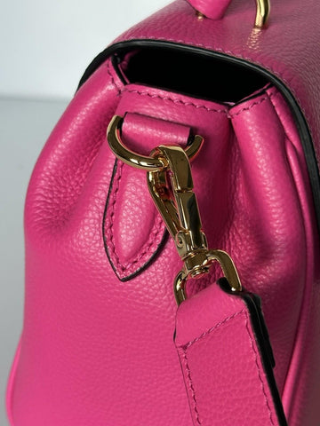 Versace Virtus Grainy Calf Small Pink Top Handle Bag 1015556 IT NWT $2100