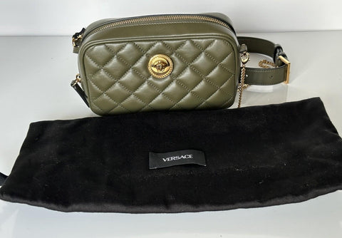 Versace Medusa Head Quilted Lamb Leather Belt Bag Green 1002884 IT NWT $1600
