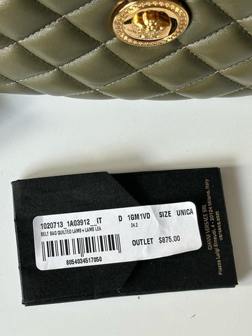 Versace Medusa Head Quilted Lamb Leather Belt Bag Green 1002884 IT NWT $1600