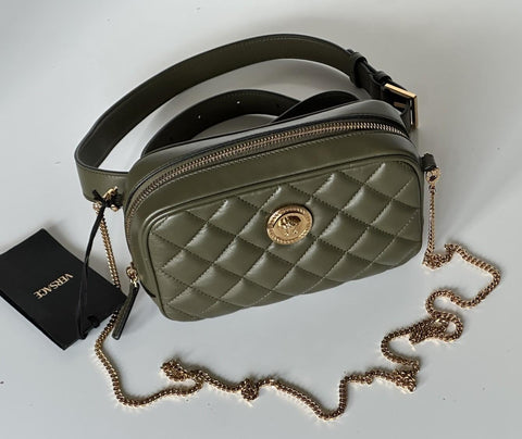 Versace Medusa Head Quilted Lamb Leather Belt Bag Green 1002884 IT NWT $1600