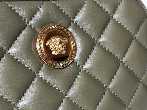 Versace Medusa Head Quilted Lamb Leather Belt Bag Green 1002884 IT NWT $1600