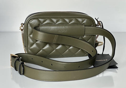 Versace Medusa Head Quilted Lamb Leather Belt Bag Green 1002884 IT NWT $1600