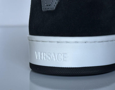 Versace Greca Men’s Leather Black/Charcoal Sneakers 11 US (44) 1013377 IT NIB