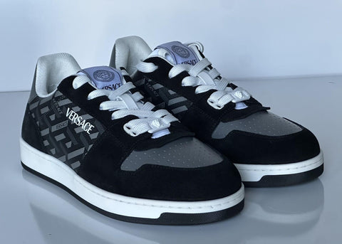 Versace Greca Men’s Leather Black/Charcoal Sneakers 11.5 US (44.5) 1013377 NIB