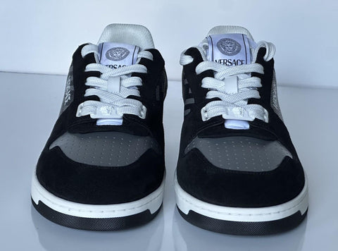 Versace Greca Men’s Leather Black/Charcoal Sneakers 14 US (47) 1013377 NIB