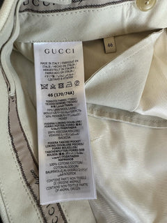 Gucci Men’s Panama Wool Mohair White Dress Pants 30 US (46 Eu) Italy 719376 NWT