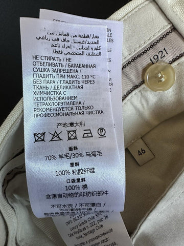 Gucci Men’s Panama Wool Mohair White Dress Pants 30 US (46 Eu) Italy 719376 NWT