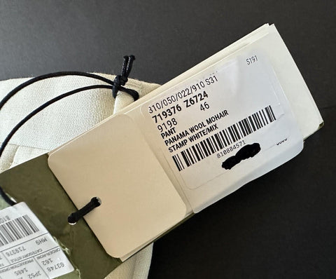 Gucci Men’s Panama Wool Mohair White Dress Pants 30 US (46 Eu) Italy 719376 NWT