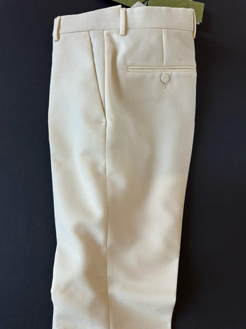 Gucci Men’s Panama Wool Mohair White Dress Pants 30 US (46 Eu) Italy 719376 NWT