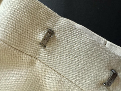 Gucci Men’s Panama Wool Mohair White Dress Pants 30 US (46 Eu) Italy 719376 NWT