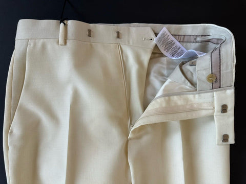 Gucci Men’s Panama Wool Mohair White Dress Pants 30 US (46 Eu) Italy 719376 NWT