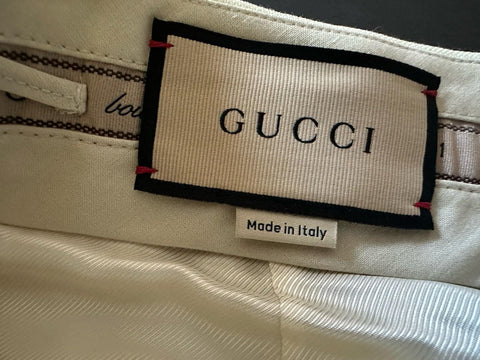 Gucci Men’s Panama Wool Mohair White Dress Pants 30 US (46 Eu) Italy 719376 NWT