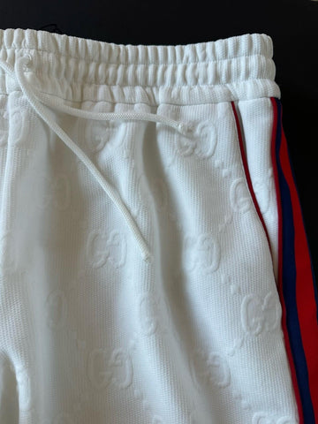 Gucci GG Jacquard Men's White Web Jogging Pants 3XL IT 663569 NWT