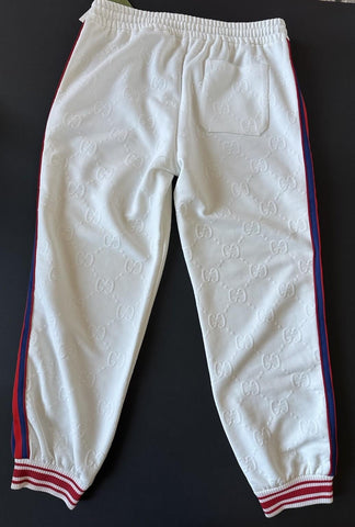 Gucci GG Jacquard Men's White Web Jogging Pants 3XL IT 663569 NWT