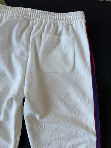 Gucci GG Jacquard Men's White Web Jogging Pants 3XL IT 663569 NWT