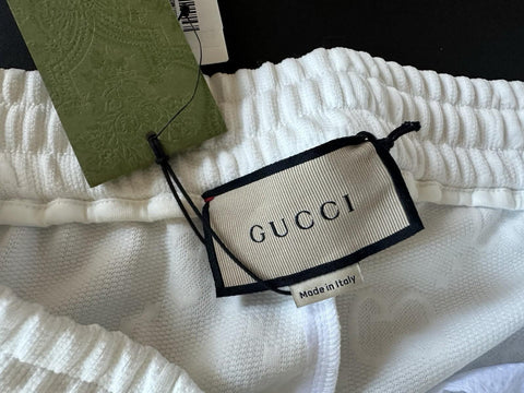 Gucci GG Jacquard Men's White Web Jogging Pants 3XL IT 663569 NWT