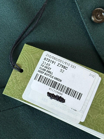 Gucci Fluid Drill Deep Bottle Green Vest 42R US/52R Euro Italy 673191 NWT