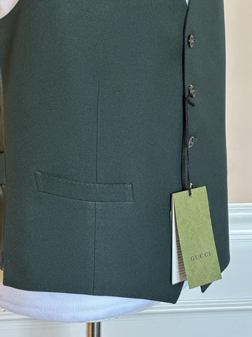 Gucci Fluid Drill Deep Bottle Green Vest 42R US/52R Euro Italy 673191 NWT