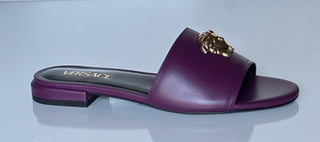 VERSACE Gold Medusa Women's Plum Sandals 8 US (38 Euro) 1019229 Spain NIB