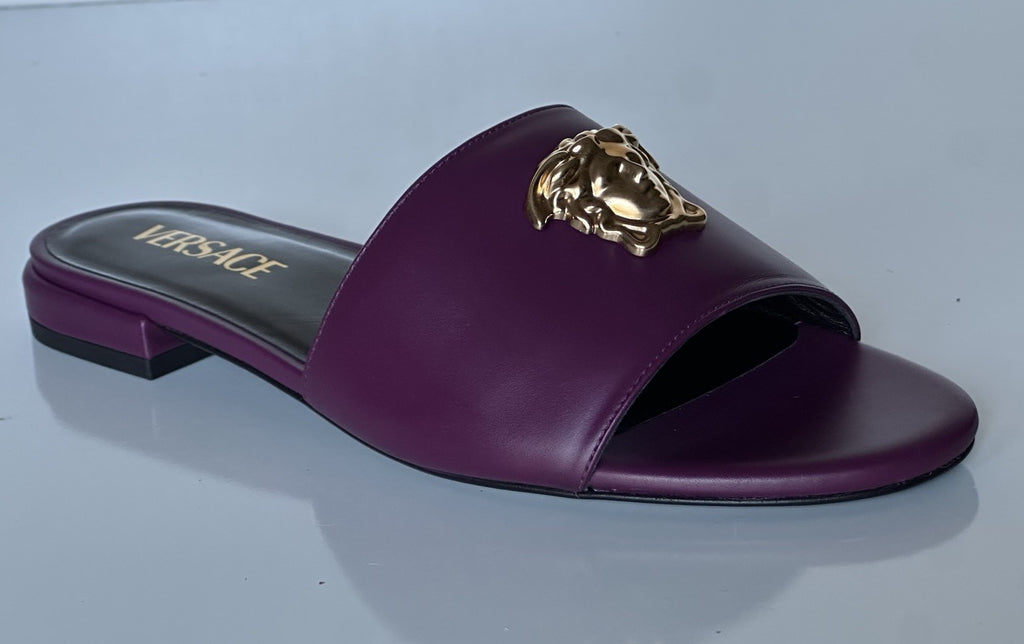 VERSACE Gold Medusa Women's Plum Sandals 8.5 US (38.5 Euro) 1019229 Spain NIB