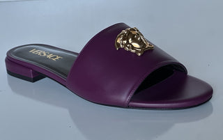 VERSACE Gold Medusa Women's Plum Sandals 8.5 US (38.5 Euro) 1019229 Spain NIB