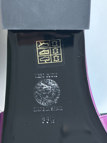VERSACE Gold Medusa Women's Plum Sandals 8.5 US (38.5 Euro) 1019229 Spain NIB